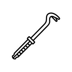 Crowbar Outline Icon, Vector illustration
