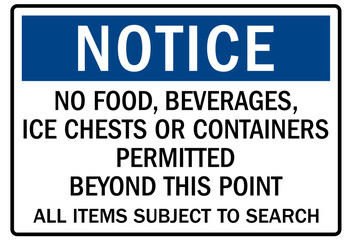 Subject to search sign