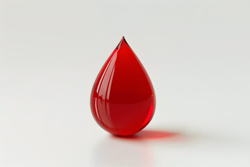 Fototapeta premium Red blood drop isolated on a white background. World Blood Donor Day