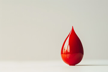 Obraz premium Red blood drop isolated on a white background. World Blood Donor Day