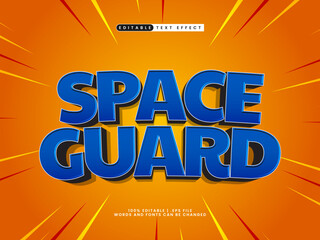 space guard editable text effect in game and kids text style