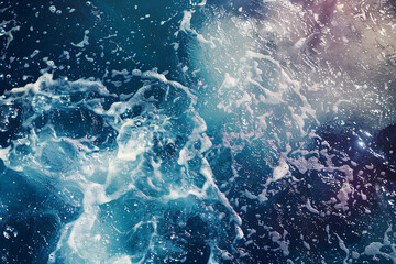 Fototapeta premium background - Top view of foam on the surface of the water with addition of purple light