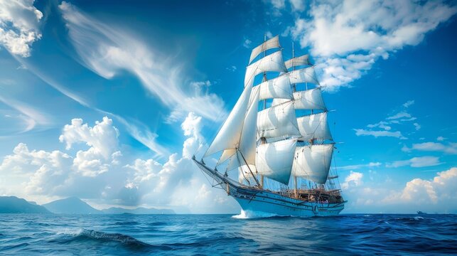 sailing ship in the sea