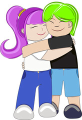 Couple hugging each other