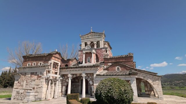 The Orthodox Church of Agia Fotini of Mantinea In The Region of Arcadia, Peloponnese, Greece. Wide Shot
