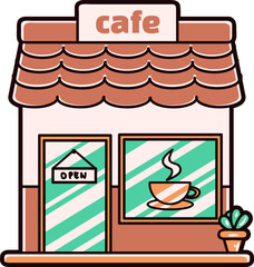Cafe of coffee, hand-drawn icon.