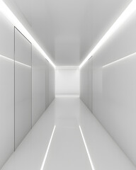 Obraz premium Empty white room with lights and shadows of window mock up