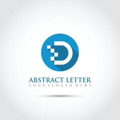 Abstract Letter D Logo Template. Vector Illustrator