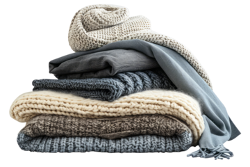 folded empty clothes on a white background.