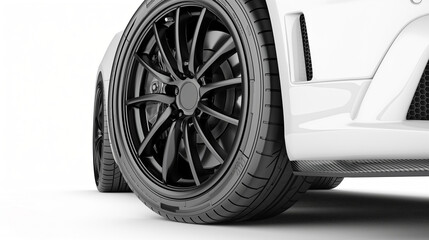 car wheel tire isolated on white