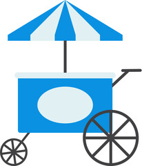 Food cart, flat-styled icon.