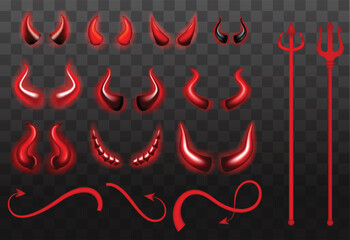 Fototapeta premium Set of Realistic Horn isolated. Eps Vector