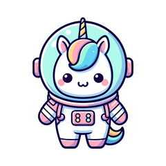Obraz premium cute unicorn astronaut icon character