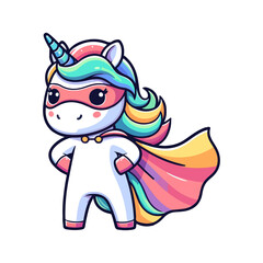 Fototapeta premium cute unicorn hero icon character