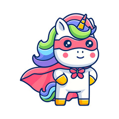 Fototapeta premium cute unicorn hero icon character