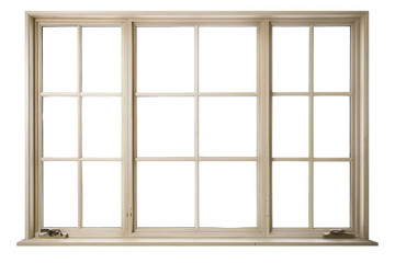 A large window with three panes of glass