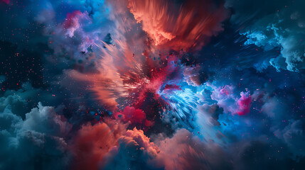 Color dust explosion wallpaper, the beauty of the explosion and dust distribution