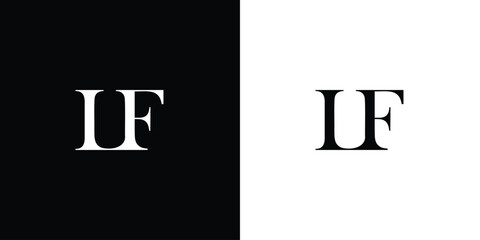Abstract serif letter LF logo in black and white color for beauty and wedding design logo vector inspiration