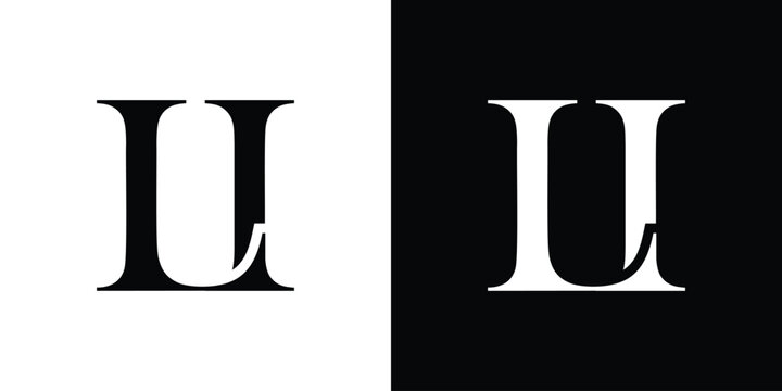 Abstract serif letter LI logo in black and white color for beauty and wedding design logo vector inspiration