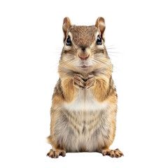 Chipmunk front view full body isolate on transparency background PNG