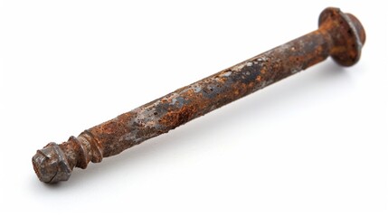 rusty nail isolated on white background