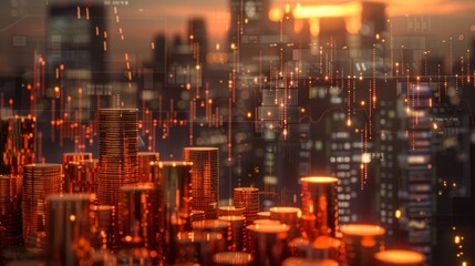 The stack of virtual coins