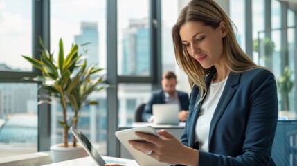 The businesswoman with tablet