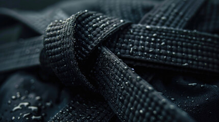 Karate Black Belt Athlete in Practice Room