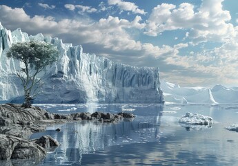 The melting of glaciers due to global warming is causing landscapes to vanish and contributing to the rise in sea levels.