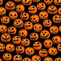 ハロウィンのイラスト素材　カボチャの柄（2_1）
