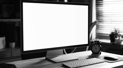 Fototapeta premium Monitor moc up device with white screen