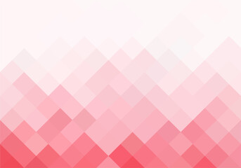 Red mosaic pixel background with copy space. Gradient abstract tile background. Rectangular check pattern.