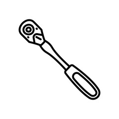 Torque Wrench Outline Icon, Vector illustration