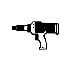 Rivet Gun Glyph Icon, Vector illustration