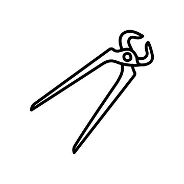 recommend clip art: Tongs Pliers Outline Icon, Vector illustration