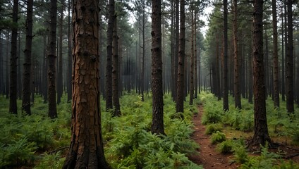 The scent of pine mingling with earthy fragrances in the vast forest expanse ai_generated