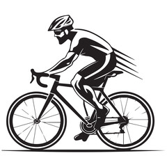 Cyclist riding mountain bike  Vector illustration