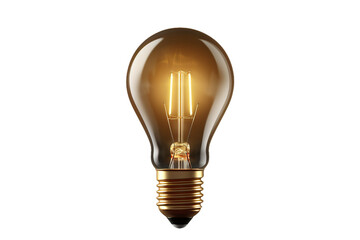 Illuminated Serenity: A Bright Light Bulb on a Pure White Canvas on a White or Clear Surface PNG Transparent Background..
