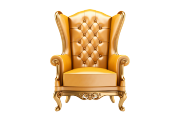 The Gilded Throne of Elegance on a White or Clear Surface PNG Transparent Background..