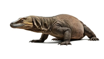 komodo dragon isolated on white Background Generative Ai 