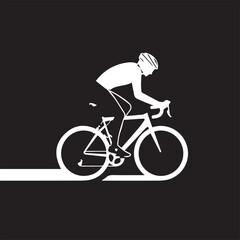 Cyclist riding mountain bike  Vector illustration