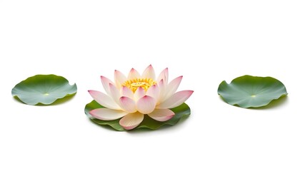 Lotus flower isolated on white Background Generative Ai 