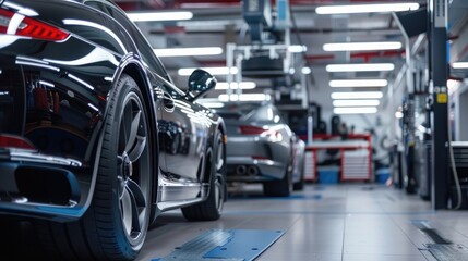 Car repair and maintenance services in the garage