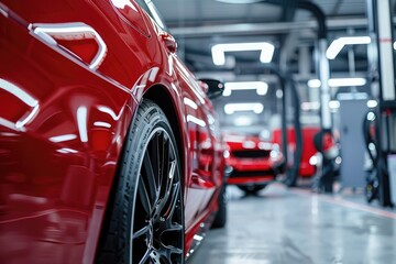 Obraz premium Car repair and maintenance services in the garage