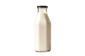Elixir of Purity: A Bottle of Milk on a White or Clear Surface PNG Transparent Background..