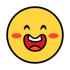 Flat emoticon reaction illustration on white