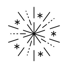 Hand drawn sunburst on white background