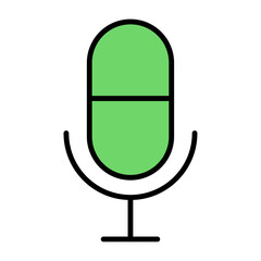 Illustration of microphone on white background