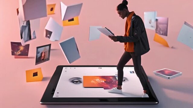 On a tablet, a user effortlessly scrolls through a music playlist