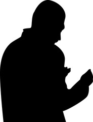 Islam Praying Silhouette Element